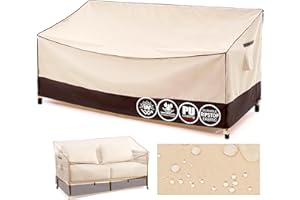 F&J Outdoors Housse pour canapé de jardin imperméable, résistante aux UV, housse pour bancs 3 places, protection pour canapés extérieurs, protection contre la neige en hiver, 208x99x61/89cm
