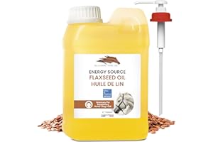 BLEU & MARINE BRETANIA Vet Aceite de Linaza 100% Puro y Natural. Prensado en Frio de Semillas de Lino. Suplemento Alimenticio para el Cuidado de Caballos, Mascotas (Gatos y Perros). Bienestar y Salud Animal 1000 ml 1 L