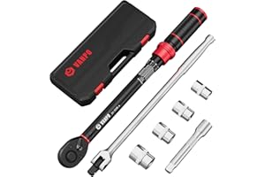 VANPO Klucz dynamometryczny 1/2", 20-220 Nm klucz dynamometryczny do samochodu i motocykla, 7-częściowy zestaw