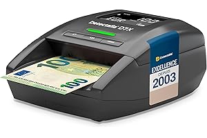 Detectalia D7X - Détecteur de faux billets avec 7 contrôles de détection. Compteur de billets un par un EUROS plus GBP, CHF, PLN, CZK et SEK - detecteur faux billets, euros 100%