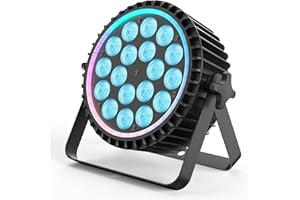 ‎OLOAXOLX 180 W LED Par Headlight, RGBW 18 LED Par Light with 35 Additional Headlights, Disco Party Light with Car/Master Slave/8CH, Par Spotlight Suitable for Bars, Weddings, Birthday Parties, Festivals