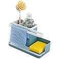 simplywire – Sink Tidy/Caddy – Kitchen Sink Organiser – Removable Drip Tray – Non-Slip – Teal Blue and White