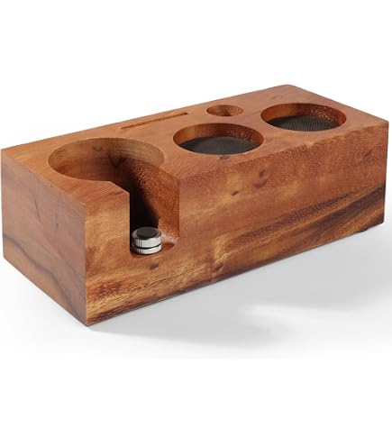 Boîte à Expresso En Palissandre - Organisateur Multifonction Pour Outils Café 51/54/58mm Avec Station De Tassage