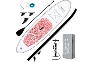 FunWater Tabla de Surf de pie Hinchable con Remo,(Sup),Completa con Accesorios,Remo Ajustable,Bomba,Mochila de Transporte,305x76x15cm