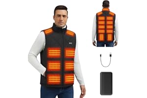 BUBA TOYS Heizweste Damen Herren mit Akku, Beheizte Weste mit 21 Heizbereichen & 20000mAh Powerbank, Heizjacke mit 3 Temperaturstufen, Waschbare Heizweste mit Graphene-Heizelementen, Winter Weste Outdoor