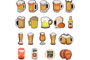 ONPERPOE 19 Stück Bier Schuhanstecker Karikatur Schuh Charms Dekoration Schuhschmuck Charms für Crocs Sandalen Kinder PVC Shoe Charm für Crocs Geschenk für Kinder Jungen Mädchen Erwachsene