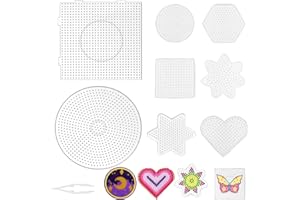 MECCTUCK 8 sztuk szablonów koralików do prasowania, szablony koralików do prasowania, płytki do prasowania, płytki do prasowania, przezroczyste akcesoria do majsterkowania, szablony koralików wtykowych, płyta