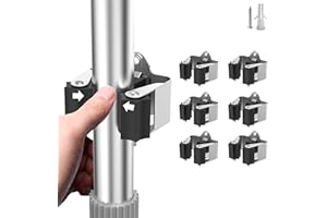 GARTOL 6 Stück Gerätehalter,Besenhalter Wand, Gartengerätehalter, Wandhalterung für Wischmopp, Besen, Schaufel, Werkzeuge