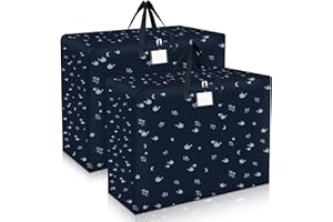 Fentar 2 Stück Aufbewahrungstasche Groß, 105L Aufbewahrungstasche mit Reißverschluss, 600D Oxford Storage Bag mit Handgriff, Wasserdicht Umzugstaschen, Aufbewahrungstasche für Bettdecken und Bettzeug