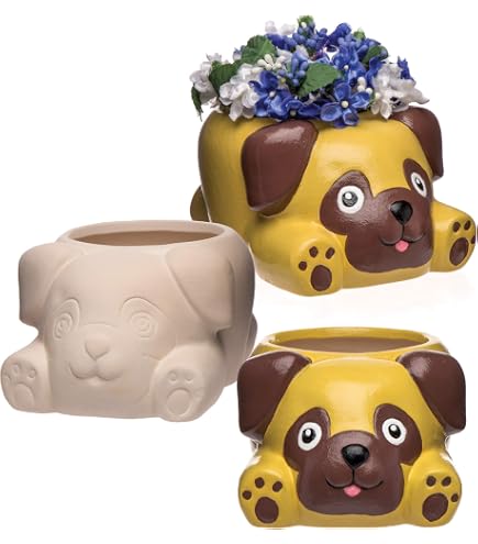 Lot De 3 Pots De Fleur En Bois à Décorer Motif Hérisson - Taille 17,5x15x10 Cm, Activité Manuelle Pour Enfants, Kit Loisirs Créatifs