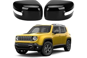 LMYSUFI Tappi per specchietto retrovisore auto, 1 paio di coperture per specchietto retrovisore auto, compatibile con Jeep Renegade 2014-2025, ricambio originale per auto (nero)