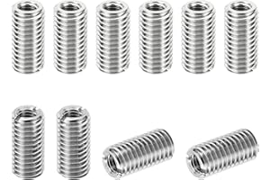 PATIKIL Filetage Adaptateurs Manchon Réduction Écrou Insert Fileté, 10 pcs M10*1.5 Mâle Vers M6*1 Femelle Réparation Insérer Écrou Vis Réducteur Conversion Inox Acier Fixation 20mm