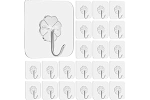 SUNSHINE SMILE 30 Pezzi Ganci Adesivi, Autoadesivo Gancio Trasparenti, Gancio Adesivo, Gancetti Impermeabili, Carico Massimo 10 kg, per Cucina, Bagno, Parete, Porta, Chiavi, Cappotti, Sciarpe, Asciugamani