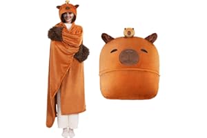 Mewaii Tragbare Decke mit Ärmeln und Kapuze,Personalisierte Hoodie Decken Sofadecke Kuscheldecke Cartoon Niedliches Tiermuster Decke für Frauen und Mannen