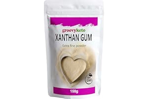 Groovy Keto Xanthan Gum | Extra Fine 200 Mesh Powder | Thickener Stabiliser Ideal for Making Soups Sauces Gluten Free Baking Ice Cream | 150g