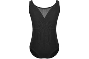 TiaoBug Bambina Body da Ginnastica Artistica Balletto Leotards da Ballo Latino Senza Maniche Cotone Body da Danza Classica Moderna Canotta Abito da Pattinaggio Artistico
