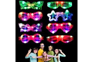 Niumowang Occhiali LED, Occhiali Luminosi, Occhiali da Festa LED, Neon Rave Occhiali, Occhiali Luminosi per Feste, per Compleanno, Matrimonio, Danza Bar Club, Partito Rave, Christmas, Halloween
