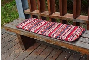 Waigg Kii Bankkissen mit Befestigungsbändern, 2/3-Sitzer, Baumwolle, Gartenbankkissen, bedruckt, lange Bankauflagen für drinnen und draußen, Esszimmer-Terrasse (100 x 30 cm)
