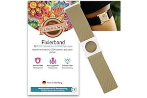 ‎DIASTICKER Diasticker® | Freestyle Libre 3 - Fixierband | Flexibel - Wasserfest - Starker Halt | Sensor-Schutz, Fixierung für Freestyle Libre Sensor | Halter: Weiß (Large: 35-45 cm, Beige)