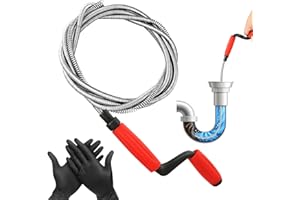 WENNALA Desatascador Tuberias Profesional 2,4 M X 6 Mm,Desatascador Fregadero Desatascador WC,Cable Desatascador TuberíAs Para Fregaderos de Cocina Y DesagüEs de Inodoros Obstruidos