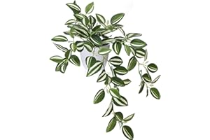 SOGUYI Pianta Finta Cadente 25cm Piante Finte da Interno Esterno con Vaso Plastica Pianta Artificiale per Decorazioni Balconi Casa Ufficio Scrivania Cucina Moderna Design(1 Pezzi)