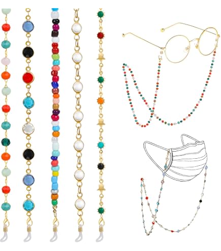 Jascatin Street Semplice Metallo Croce Occhiali Da Sole Catena Semplice Occhiali Catena Occhiali Catena Accessori di Viaggio Decor per Donna e Ragazze (Argento