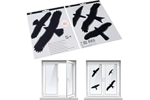 SWISSINNO Bird Protection Stickers | Warning Birds Bird Sticker Set for Window Panes | Bird Deterrent Stickers | Bird Silhouettes | bird stickers window protection | 5 pieces
