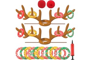 Uniqhia Inflatable Reindeer Antler Ring Toss Game, 2023 Christmas Games Ring Toss for Christmas Party Games, US Patented