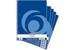 ‎HERLITZ Herlitz Collegeblock x.book A4, Lineatur 27, 80 Blatt, Rand innen und außen, 5 Stück