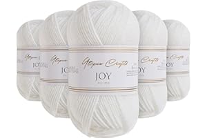 Utopia Crafts JOY DK Fil à tricoter 5 x 50 g – 100% acrylique (White)