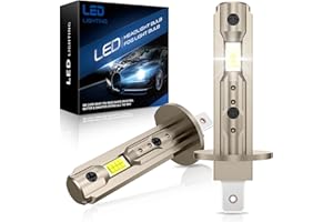 SHINYY Lampadine H1 LED 55W, 1:1 Mini Design 12V 6500K Bianco 400% Luminosità Canbus Senza Errori Lampade LED H1 Faro per Auto Abbaglianti Anabbaglianti, Sostituire Alogene e Luci Xeno, 2PCS