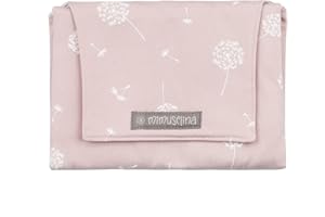 MIMUSELINA Tapis a Langer de Voyage Bebe - Matelas à Langer de Voyage Imperméable et Antitache - Tapis à Langer Nomade pour Changer Bébé avec Matelas en Caoutchouc Mousse (Pissenlit Rose)