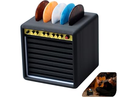Plektrumslåda för gitarrplektrum med 5 plektrum (0,96 mm), PLA Plektrumsbehållare med låda, kompakt - Amazon Deal & Rabatt