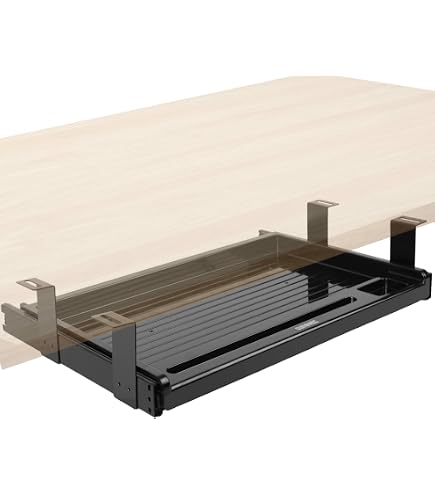Plateau Clavier Coulissant V3VOGUE - Gain De Place Bureau 54/60/70 Cm - Installation Facile
