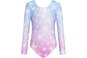 JiAmy Gymnastics Leotards for Girls, Long Sleeve Kids Gymnastics Athletic Outfit Sparkle Dancing Ballet Unitard for 3-12 Years