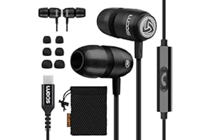 Ludos Clamor 2 Pro Auriculares USB C con Micrófono, Garantía de 5 años, Auriculares Tipo C con Cable para iPhone 15 Pro MAX Plus Samsung Galaxy S23 S22 Ultra S21 FE S20 A53 A54, iPad Pro 2022 iPad