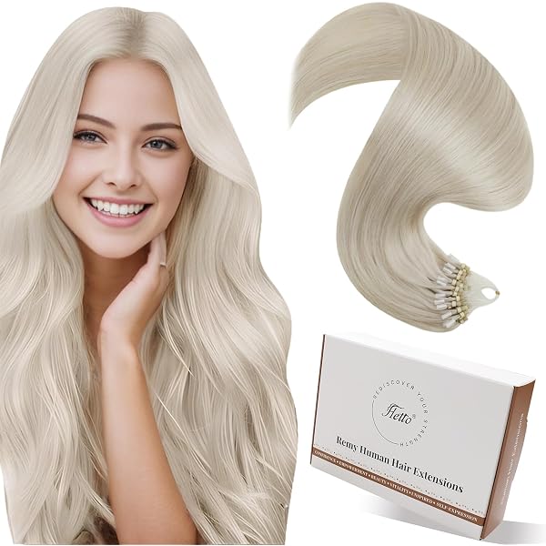 NOVON Keratin Bonding Haarverlängerungen, Farbe 613 Helllichtblond, 40 Cm, 25 Strähnen à 1 G – 100% Remy Echthaar