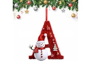 YXBWM 26 Letter Christmas Tree Decorate,Personalized Acrylic Letters Snowman Ornaments,Custom A to Z Hanging Christmas Pendant for Family Friends,for DIY Crafts Decorations, Home Party Festival Decor (A)