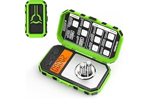 ORIA Feinwaage 50g/0,001g, Präzisions Milligramm Digitalwaage, Mini-Waage Tragbare Schmuckwaage, LCD-Display, Tara Funktion, 10g x 2 Stk Kalibriergewichte & Pinzetten - Grün