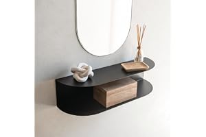 MILUKA Flytande Konsolbord Svart 60 cm