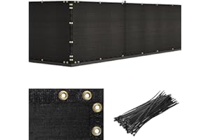 Duerer Malla de Ocultacion Jardin 1.2m x 15.2m Malla de Sombreo 170g/m² Densidad HDPE Protección UV Privacidad para Vallas De Jardin, Terraza, Balcón y Vallas, Negro