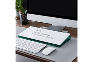 ULIFEME Desktop Whiteboard, DIGIELE Glas-Whiteboard Desktop-Memoboard, Trocken Abwischbare Glas-Oberfläche, Tastaturständer + Acryl-Schreibtisch-Organizer + Marker und Radiergummi für Büro, Zuhause & Schule