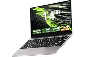 NOTODD Ordenador Portátil Win 11 Pro con 5G WiFi Portátil 14 Pulgadas 6GB RAM 256GB SSD Expansión SSD 1TB (TF-512GB) 5000mAh Celeron N4020 Laptop 1080 FHD Portatiles Buenos Mini Puerto Multimedia-Gris
