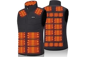 vapesoon Beheizbare Weste Herren und Damen with 26 Heizbereiche – Heizweste with Kompatibel mit 5V/7.4V, schnelles Aufheizen, 4 Steuerzonen – Ideal für Winterradfahren, Camping und Arbeit –Ohne Akku