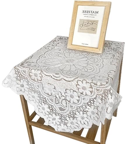 ARTABLE, tovaglia rettangolare classica in pizzo macramè, stile vintage, ricamata, di lusso, per la festa di nozze e decorazioni 60 x 104 Grigio pietra