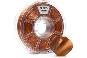 R3D PLA 3D Filament 1.75mm, 0-370 mm/s High-Speed Printing, Dimensional Accuracy +/- 0.02mm, 1KG (2.2lbs) Clear Plastic Spool 3D Printing Filament (Silk Copper)