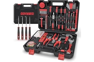 GoYwato Home Tool Kit Set - 205PCs Portable Complete Household Hand Repair Tool Set - Basic DIY Tool Box for Home with 165mm Pliers Set, Mini Ratchet Wrench & Socket Set, Hook & Pick Set