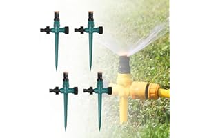 CEMYDEYO Rasensprenger 360° Drehbarer 4 Stück Bewässerungssystem Garten,Multifunktion Garten Sprinkler,Einstellbarer Wassersprinkler für Garten Rasen Pflanzen Gemüse Blumen(Grün)