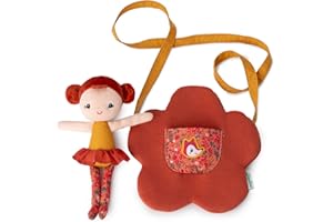 LILLIPUTIENS - Borsa per Bambini + Bambola Inclusa - La mia Prima Borsa a Tracolla - A Forma di Fiore - Sviluppa l'immaginazione - Dimensioni 22x26 cm - da 12 Mesi