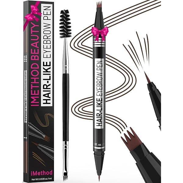 4-Punkt Augenbrauen & Bart Stift – Wasserfester Filler Für Natürliche Look, Schwarz